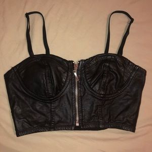 Forever 21 leather crop top size xs/s